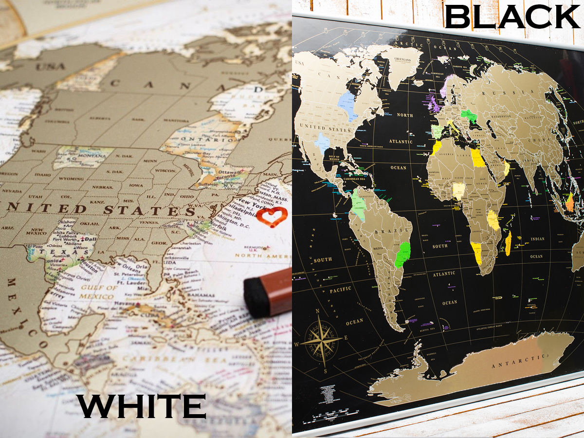Carte Du Monde à Gratter Blanc